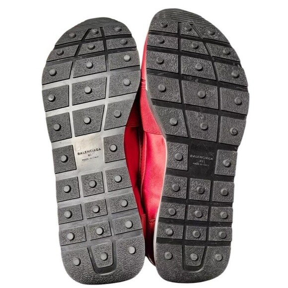 Balenciaga Satin Calfskin Womens Race Runner Sneakers EU 41 Rouge Groseille - Picture 8 of 11